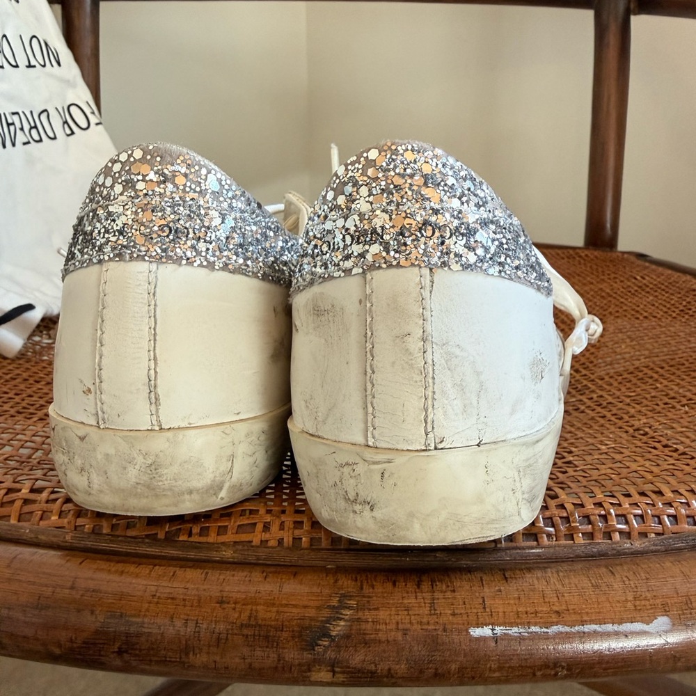 Golden goose Off-White Sneakers with Glitter Accents - Picture 4 of 7